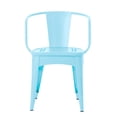 thumbnail image 5 of Christopher Knight Home Modern 3-Piece Outdoor Bistro Set, Chairs with Cutout Backs and Round Table, Matte Light Blue, 5 of 7