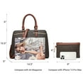 thumbnail image 4 of MKP Women Leather Tote Large Office Shoulder Handbag Vintage Work Briefcase 2pcs Wallet Set, 4 of 6