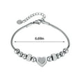 thumbnail image 3 of Momihoom Stainless Steel Heart Charmed Beaded Adjustable Size Strand Party Wedding Statement Bracelet, 3 of 8