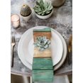 thumbnail image 2 of Farmhouse Teal Brown Cloth Napkins Set of 8 Reusable Dinner Napkins, Vintage Wooden Striped Cocktail Napkin Washable Table Napkins for Wedding/Holiday Party/Baby Shower 20"x20", 2 of 7