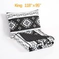 thumbnail image 2 of 3-Piece Southwestern Aztec Quilt Set - Black White Geometric Symbols Printed Microfiber Lightweight Quilted Bedspread Set, Soft and Comfortable, Machine Washable, King 118" x 95", 2 of 5