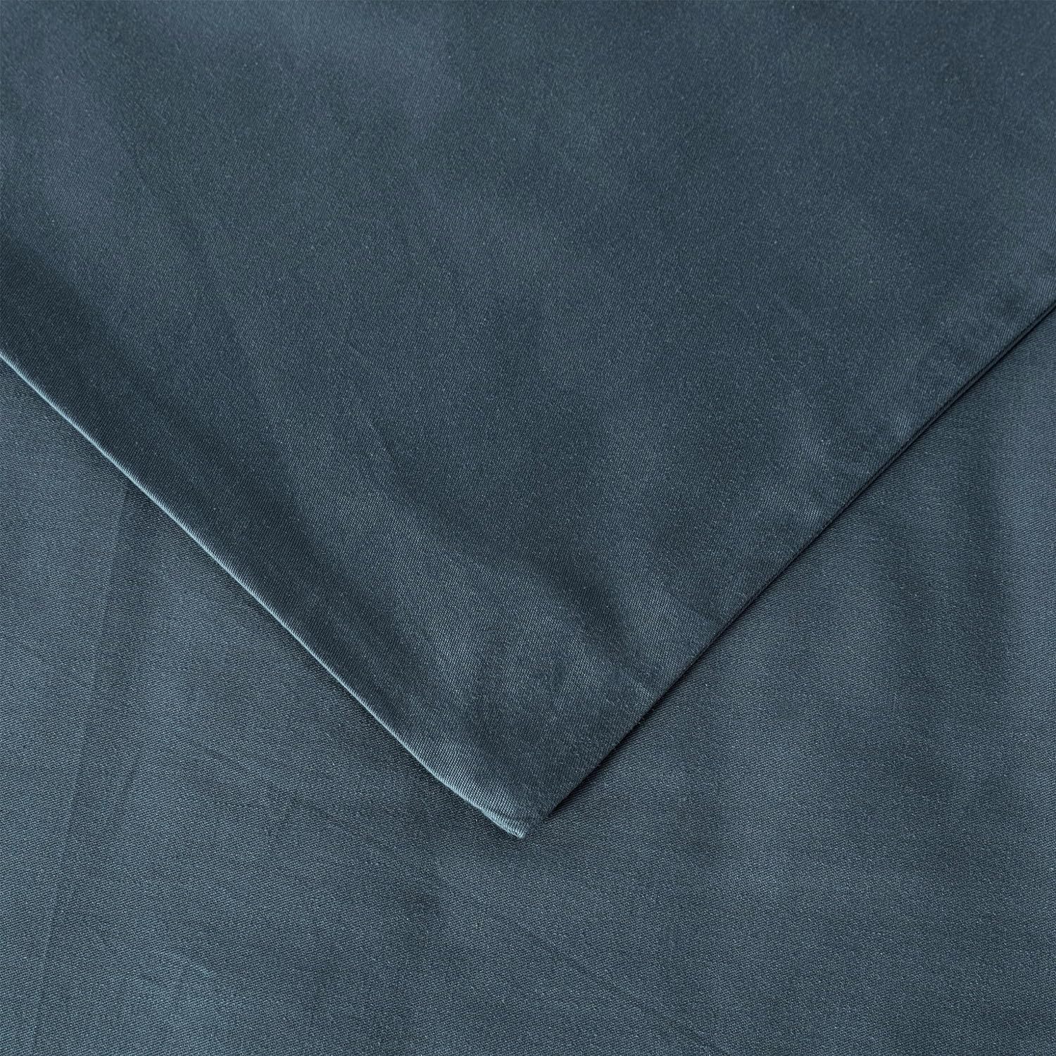 Chezmoi Collection Solid China Blue 100% Cotton Duvet Cover Set Queen Size, 3-Piece Luxury Soft Breathable Smooth Cooling 250TC Cotton Twill Comforter Cover with Button Closure