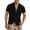 Black, variant on Daiosportswear Men's Vintage Short Sleeve Collar Button Down Casual Top Lightweight Summer Beach Shirt