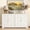 White, variant on May in Color 55.9 Inch Black Buffet Cabinet with Storage, 4‑Door Sideboard Cabinet with Adjustable Shelves, MDF Black Buffet Sideboard for Dining Room, Living Room, Entryway