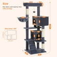 thumbnail image 6 of PEQULTI 56" Multi-Level Cat Tree with Double Condos and Sisal Post Large Cat Tower Indoor Dark Gary, 6 of 8