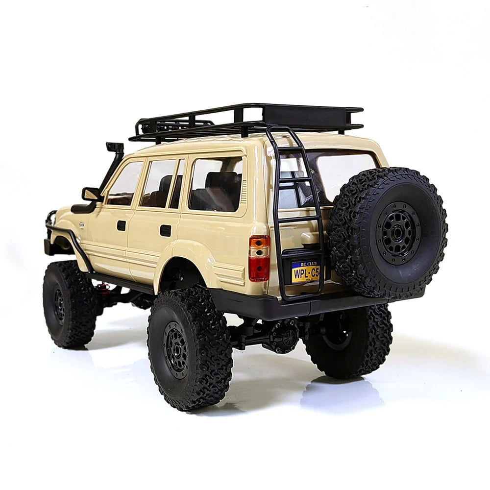 1/16 Scale RC Crawler, WPL C54-1 RTR RC Truck 4x4 Off Road RC Rock Crawler with Upgraded Chassis, 260 Motor New Gearbox and Batteries for Adults Hobby Toy Yellow