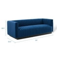 thumbnail image 3 of Modway Conjure Channel Tufted Velvet Sofa in Navy, 3 of 9