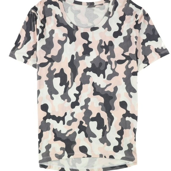 L.A.M. Womens Villa Relaxed Basic T-Shirt, Pink, Small