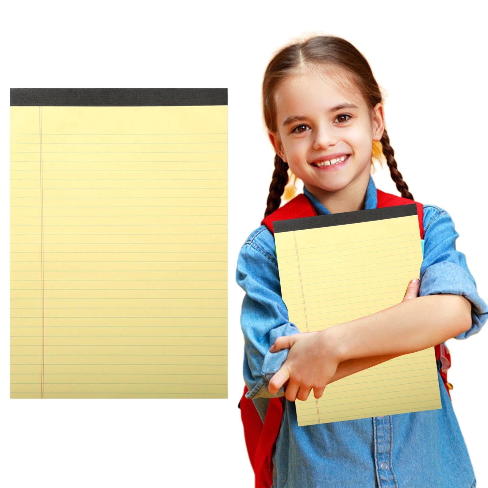VKLU 1Pc Professional Legal Pad, A4 Wide Ruled Writing Pad with Perforated Sheets, Canary Yellow Memo Pad for Executive Office Meeting Notes and Daily Tasks