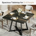 thumbnail image 3 of Tribesigns Square Dining Table for 2, 31.5" Industrial Dinner Table with Metal Base, 3 of 8