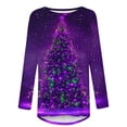 thumbnail image 3 of 50% off Ugly Christmas Sweater! TMOYZQ Women's Long Sleeve Shirts Christmas Tree Print Fall Winter Pullover Sweatshirts Casual Loose Fit Lightweight Cozy Blouse for Xmas Holiday Parties, 3 of 4
