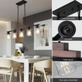 thumbnail image 5 of 37.4 InchKitchen Lighting, 5-Light Fixture Chandelier Over Table, Modern Rustic Wood Ceiling Pendant Light Fixtures, modern pendant ceiling lamps for dining room Walnut+black, 5 of 9