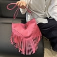thumbnail image 5 of Women Fringe Hobo Bag Western Purse Shoulder Bag Vegan Tassel Hippie Crossbody Bag, 5 of 9