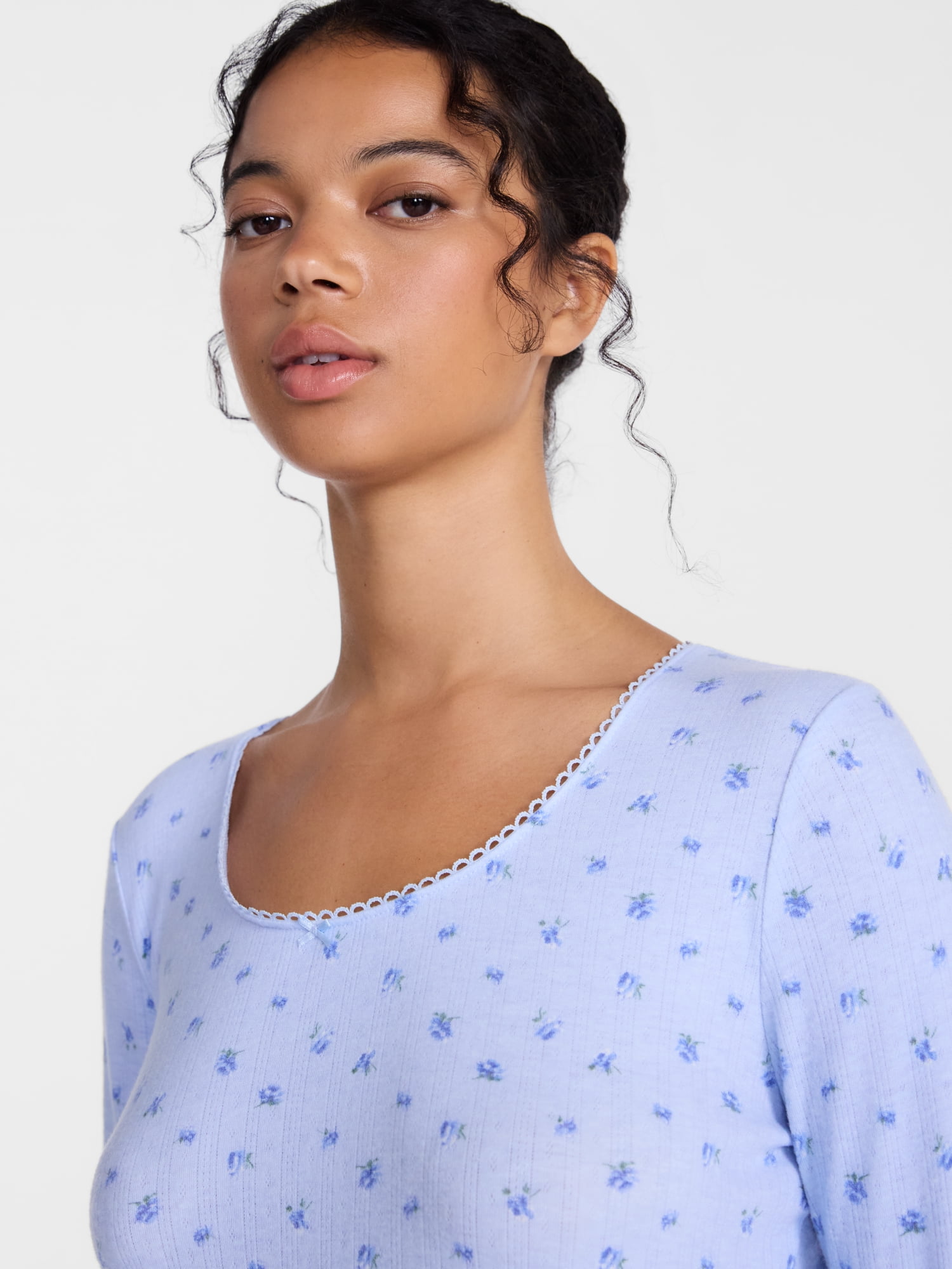 Joyspun Women’s Pointelle Sleep Top Sizes XS-2X