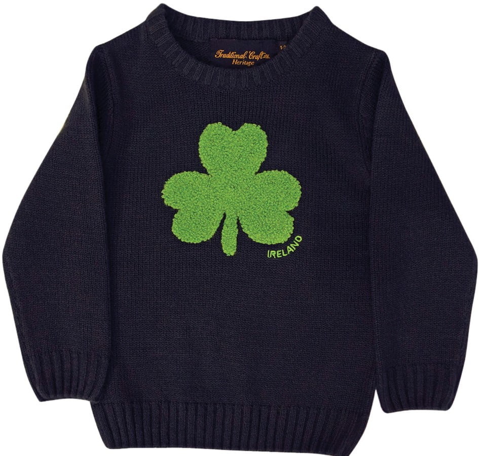 Shortcuts abort Senate Sweater Girl's Boy's Navy Pullover for St. Patricks Day - Knit Emerald  Shamrock Kids Jumper from Ireland - Walmart.com
