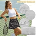 thumbnail image 6 of Xoenoiee Sun Moon Star Print Women's Pleated Tennis Skirt with Pockets Golf Skorts Skirts with Shorts Tummy Control Skater Skort, S, 6 of 7