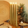 thumbnail image 1 of Luz LED de palo largo de luz sin llama para la Navidad de palo largo LED de luz de las velas de luz decorativa de palo largo, 2Pcs Oro mejor para la boda AHeartcove LED221201-0042JD, 1 of 6