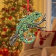 thumbnail image 3 of ViciArt Gecko Lizard Christmas Ornament, Holiday Tree Decor, 3mm Acrylic or Wood, Lizard on Branch with Lights, 3 of 4