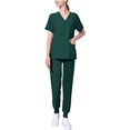 thumbnail image 3 of Camisetas para Mujer Verano Otoño Manga Corta Cuello En V Trabajo Scrub Plain Tops Camisas Mujeres 2024, 3 of 5