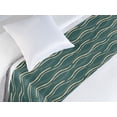 thumbnail image 3 of Abstract Bed Runner, Swirly Wave Like Modern Boho Design in Bicolour Style Dotted Wavy Forms, Decorative Accent Bedding Scarf for Hotels Homes & Guest Rooms, Twin, Teal and Pale Brown, by Ambesonne, 3 of 3