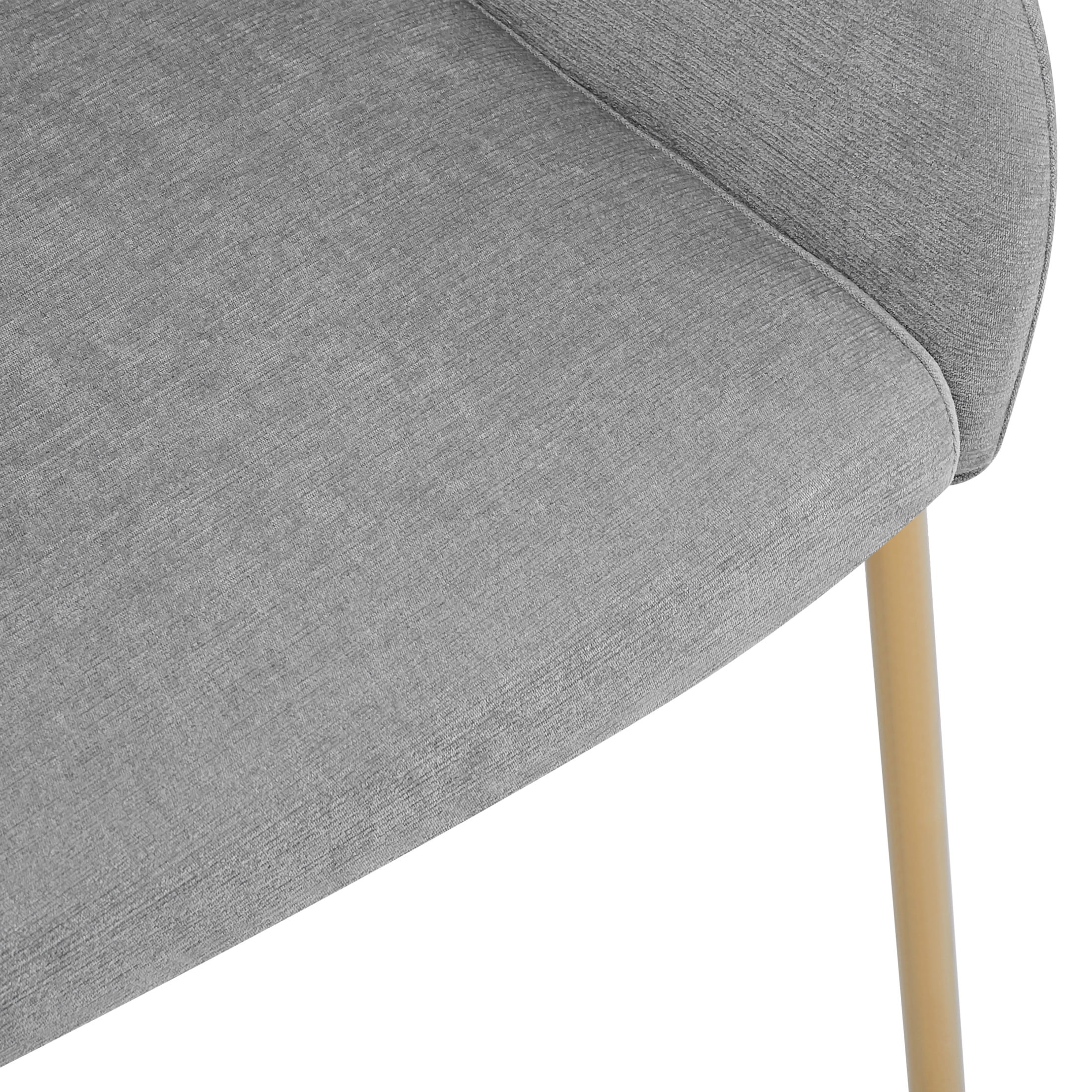 Set of 2 Grey Polyester Round Back Dining Chairs