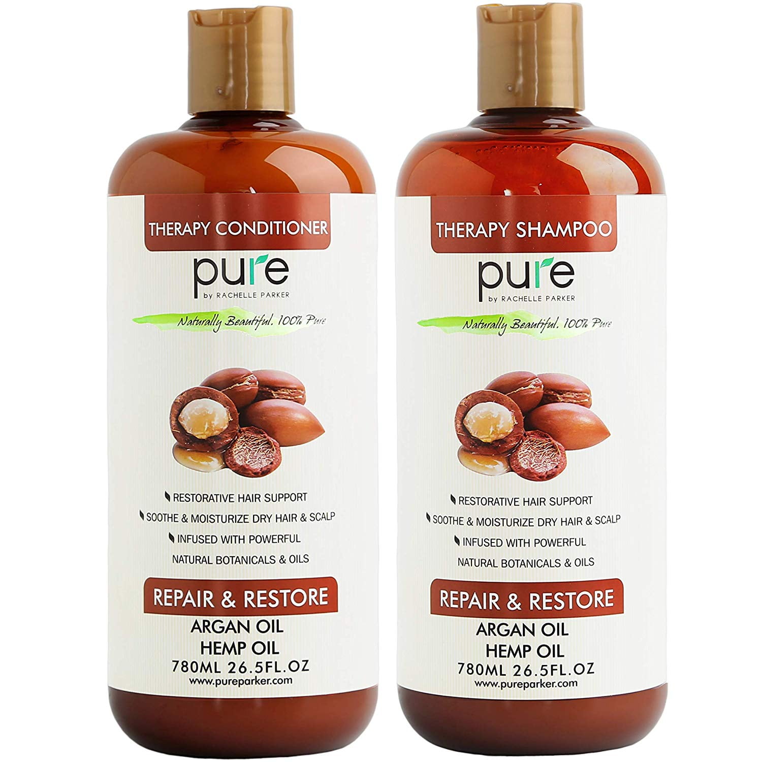 Pure Argan Oil Shampoo and Conditioner Set, Sulfate Free Hair Treatment