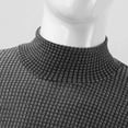 thumbnail image 4 of Débardeur Sans Manches pour Hommes - Col Montant, Col Roulé à Franges, Couleur Unie, Tissu Polyester, Style Décontracté Aguichant pour l'Été, 4 of 6