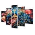 thumbnail image 2 of Designart "Peacock Ensemble Blue Coral Indian Art II" Indian Art Art Living Room Set, 2 of 5