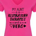 thumbnail image 4 of Inktastic My Aunt is a Respiratory Therapist and a Hero Women's V-Neck T-Shirt, 4 of 5
