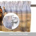 thumbnail image 6 of Western Cowboy Horse Valance Curtain Vintage Grasslands Scenery Ethnic Window Valances Rod Pocket Short Curtains Window Treatments for Kitchen Bedroom Bathroom Laundry 60" x 14", 6 of 9