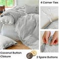 thumbnail image 3 of Simple&Opulence 100% Washed Linen Duvet Cover Twin Size -2 Piece - Natural Flax French Country Bedding Set - Breathable Farmhouse Comforter Cover with Coconut Button Closure -Grey, 3 of 7
