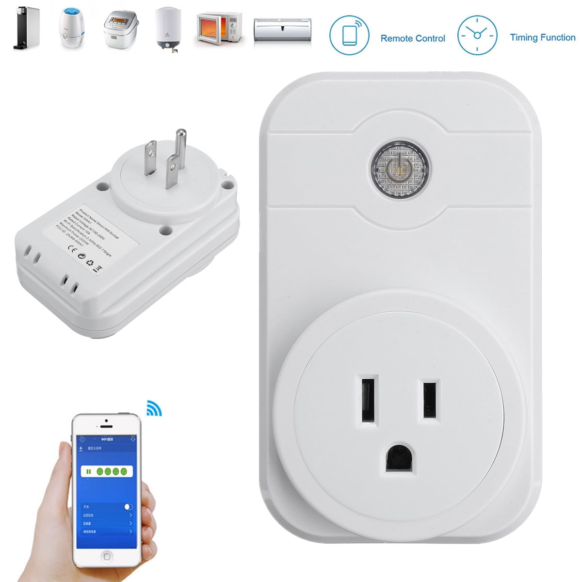 Wireless WIFI Phone Remote Control Smart Timer Socket Switch US Plug