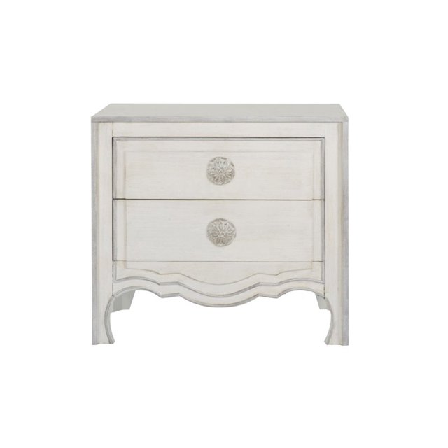 Home Fare Antique Charm Two Drawer Accent Chest in Weathered White