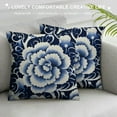 thumbnail image 3 of JEUXUS Decoration Decorative Square Throw Pillow Cover Cushion Cover Red Chinese Blue White Porcelain Flower Pattern Celebration Abstract China Asian Royal Traditional Home Decor for Party, 3 of 5