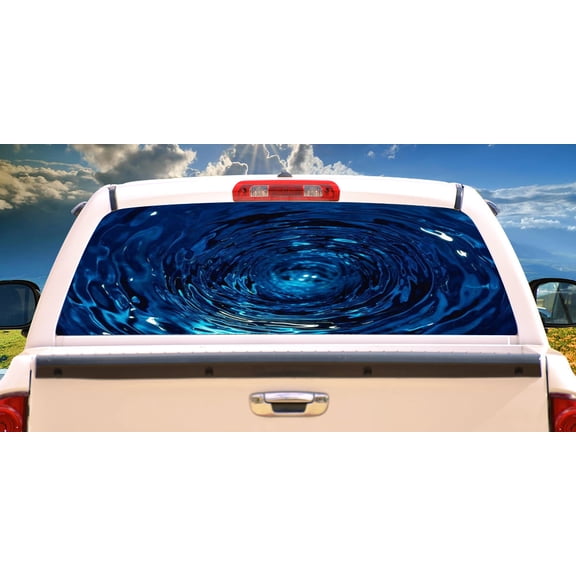 BLUE WATER Rear Window Graphic back truck decal suv view thru vinyl