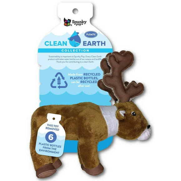 Clean Earth Plush - Jouet pour chien caribou 100 % durable