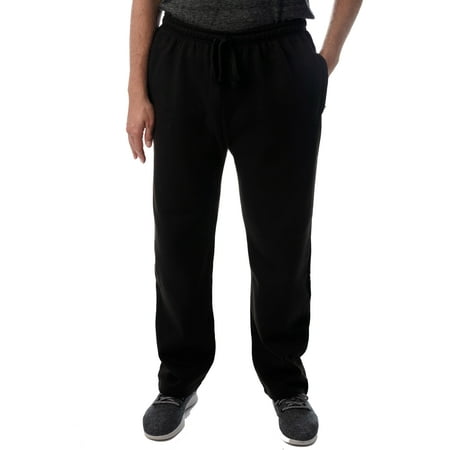 At The Buzzer Fleece Sweatpants for Men with 3 Zipper Pockets (Black, Small)