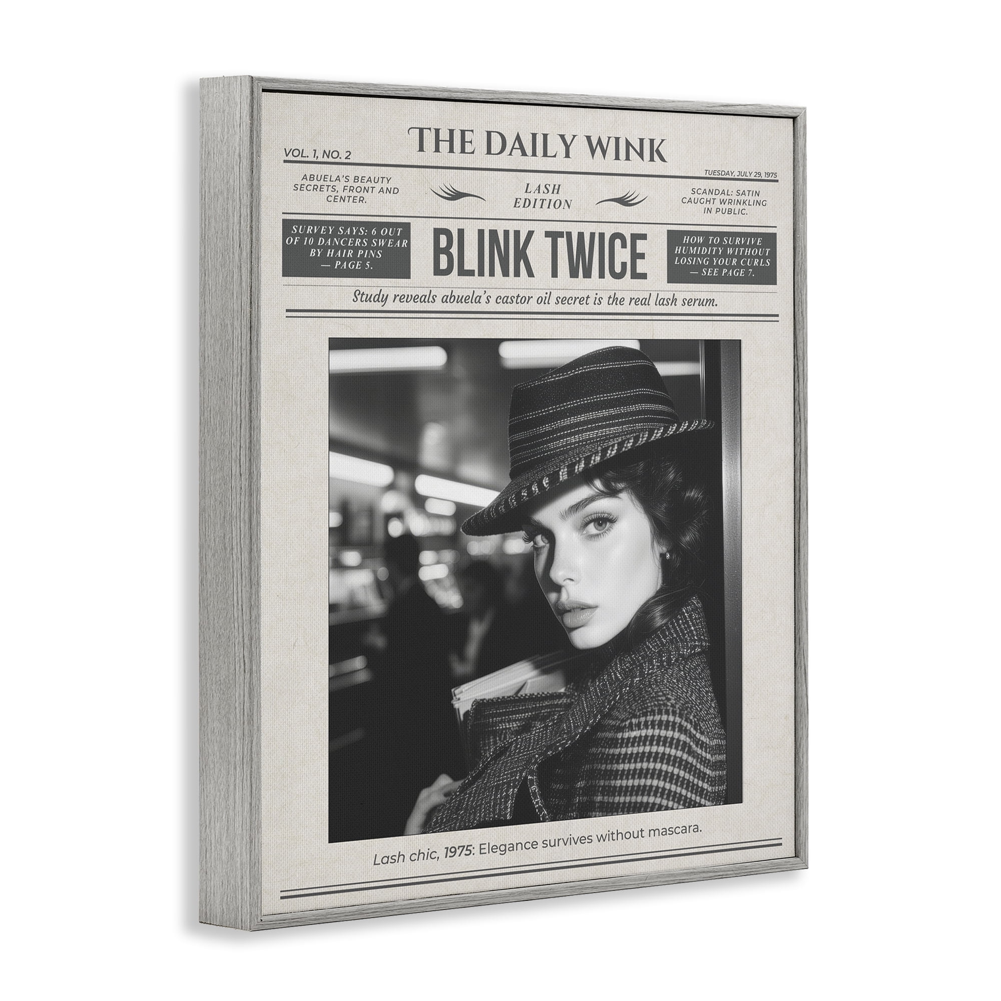 The Daily Wink Magazine Gray Framed Giclee Art, design by A Barefoot Stylist