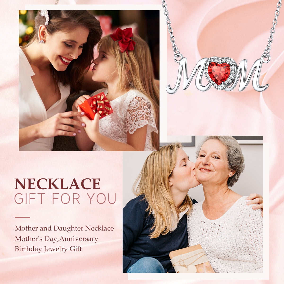 ChicSilver Mom Necklaces Pendants for Women Sterling Silver Jewelry Mother Girlfriend Grandma Birthday Gifts for Mom from Daughter