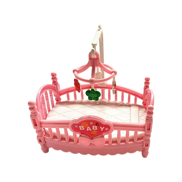 Cama en miniatura para casa de muñecas, adorno de caballo, juguete, minimuebles, camas altas en miniatura para