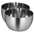 thumbnail image 6 of OUNONA Set of 2 Round Stainless Steel Salad Bowls with Clear Lids, Ideal for Parties and Everyday Use, 6 of 8