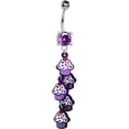 thumbnail image 1 of Belly Button Ring - Purple Cupcake Dangle 14ga 316L Surgical Steel, 1 of 2
