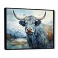 thumbnail image 2 of Designart "Painted Blue And Grey Yaks" Yaks Floater Framed Canvas Art Print, 2 of 5