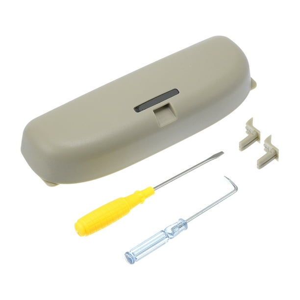 Estuche para gafas de sol de automóvil Unique Bargains para Mercedes-Benz Clase C 2008-2015, soporte para gafas de sol, caja de almacenamiento de tela de ABS beige, 1 juego