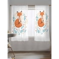 thumbnail image 5 of Sheer Curtains 63 Inch Length, Cartoon Animals Semi Sheer Curtains Light Filtering Window Treatment, Watercolor Flower Leaf Plant Privacy Voile Drapes for Living Room Bedroom 52x63 Inch, 5 of 7