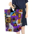 thumbnail image 4 of Yayeee Freestanding Laundry Hamper with Handle Collapsible Large Storage Basket for Clothes, Purple Simple Triangles, 4 of 7