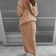 thumbnail image 4 of Suéter de punto con cuello en V para mujer, ropa de moda, suéter de punto con aguja torcida, 4 of 6