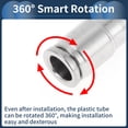 thumbnail image 5 of Unique Bargains Push to Connect Air Fittings 3/8" 90 Degree Air Flow Control Valve 304 Stainless Steel 3/8"BSPT 1 Pc Silver Tone, 5 of 7