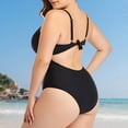 thumbnail image 4 of Swimwear Push Up Solid Color One-piece Mesh Hollow Backless Women Swimsuit for Beach, 4 of 7