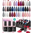 thumbnail image 1 of Beetles 23Pcs Gel Nail Polish Set with 3Pcs Base Matte Glossy Top Coat, Nude Gray Pink Blue Burgundy, 1 of 7